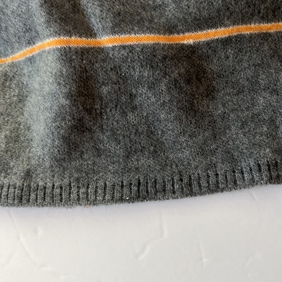 Joy Susan Scarf Gray with Orange Stripes Soft Knit - Picture 3 of 6